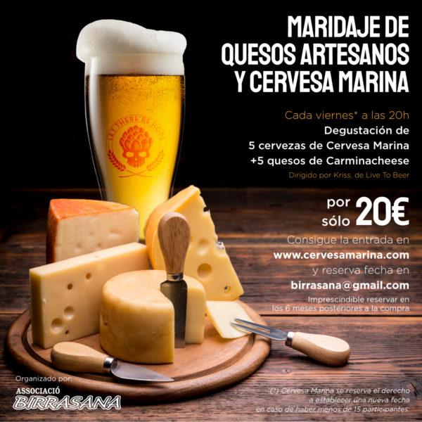 Maridaje cerveza artesana + quesos